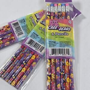 CARE BEARS 3 packs Of pencils 18 Pencils Total - New